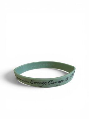 Serenity Prayer Silicone Wristband Green Inspirational Bracelet
